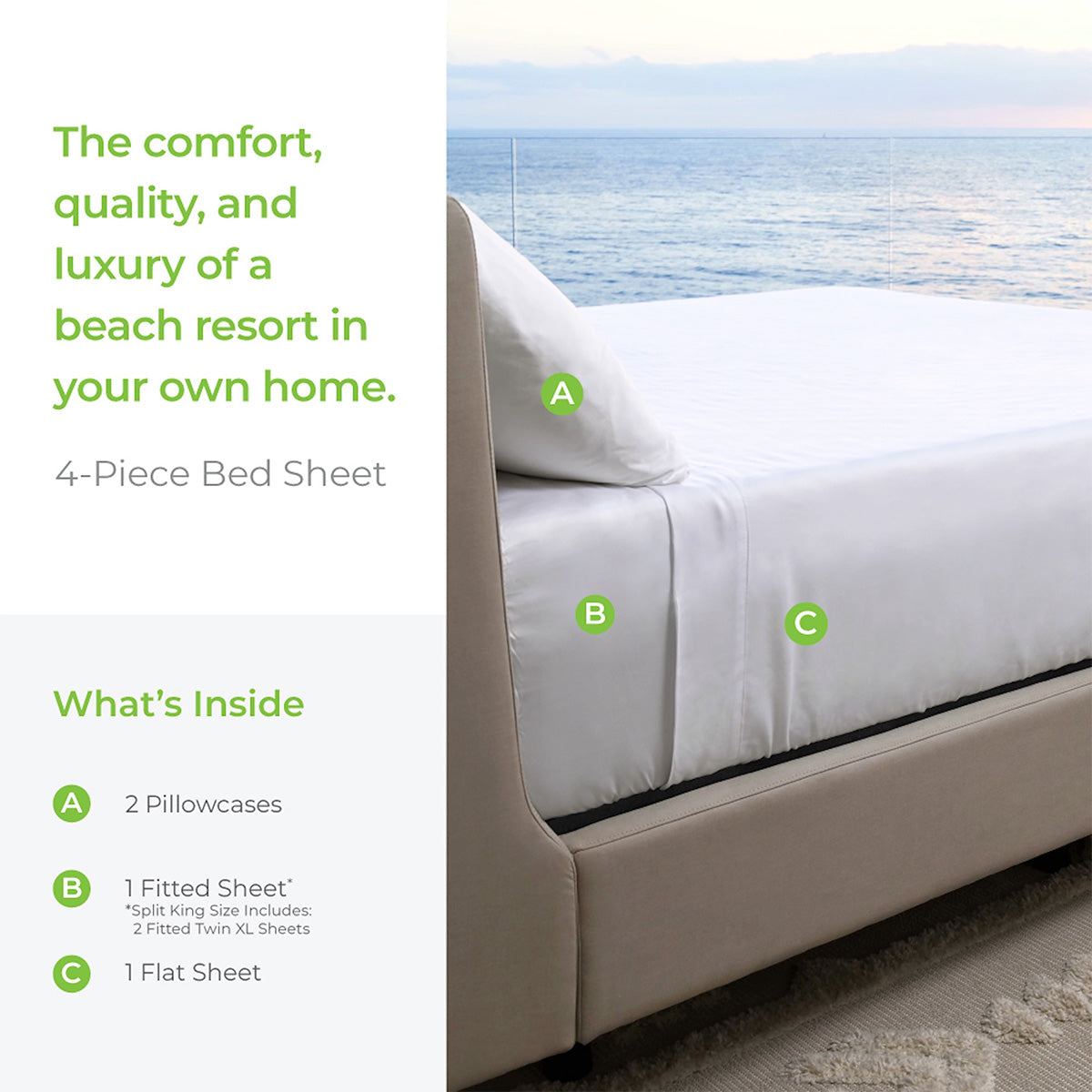 Cariloha Resort Bamboo Bed Sheet Set